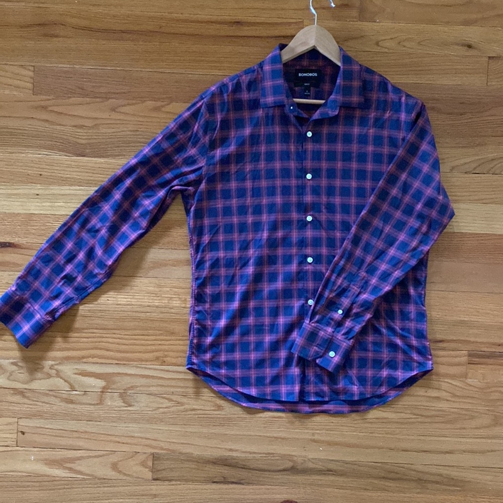 Bobonos Tech Button Down Shirt Men’s Large Slim Fit.